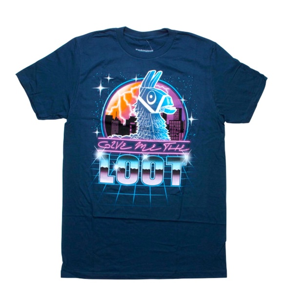 FORTNITE Llama Give Me the Loot navy blue T-Shirt - Picture 1 of 2